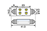 キャンセラーSMD/ライセンスバルブT10×41 寸法図